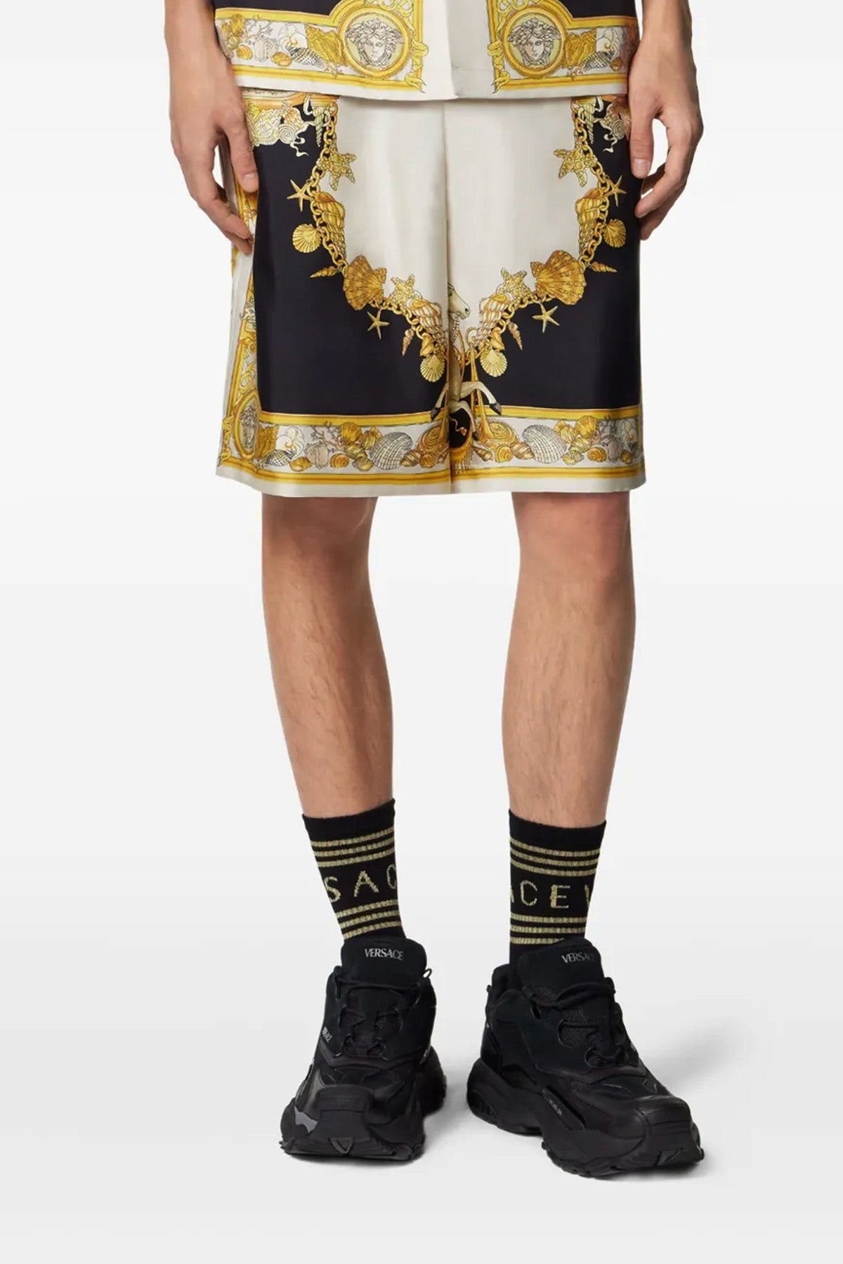 bermuda shorts in silk twill