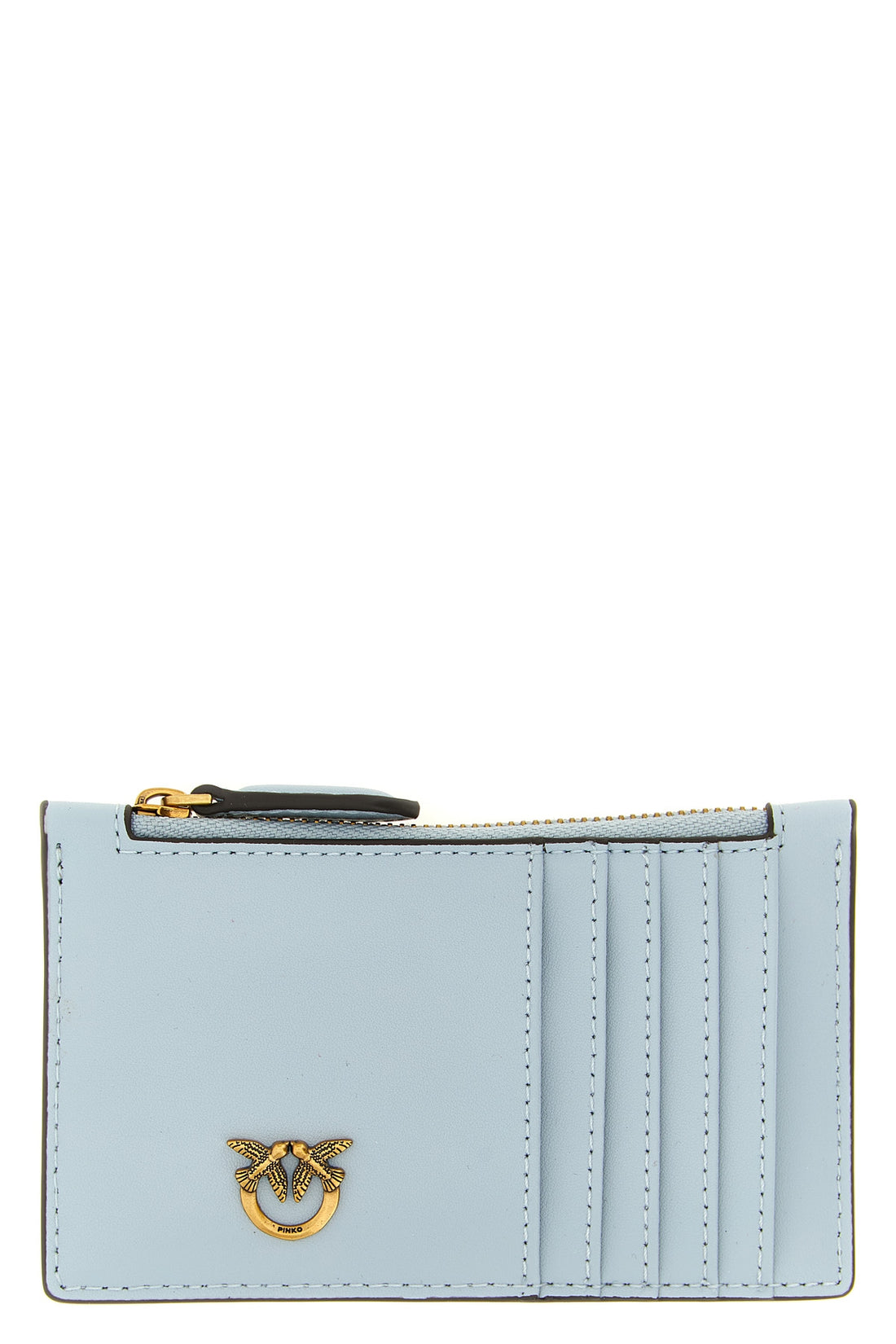 PINKO OS airone silk leather card holder