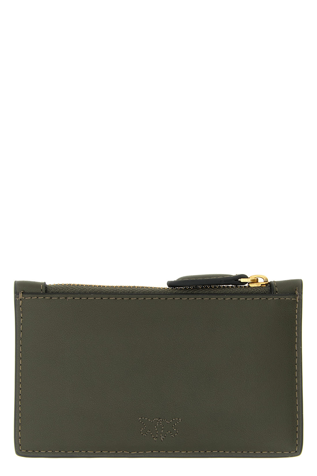 PINKO OS airone silk leather card holder