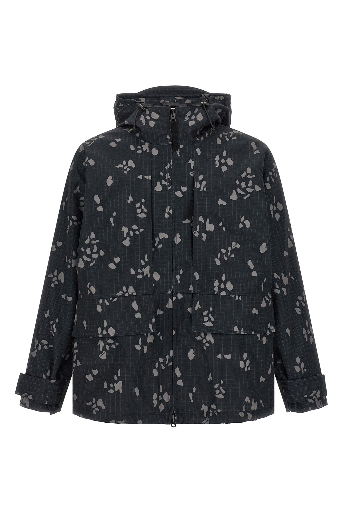the snow peak reflective night camo hooded jacket