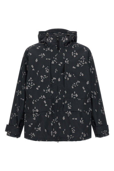 the snow peak reflective night camo hooded jacket