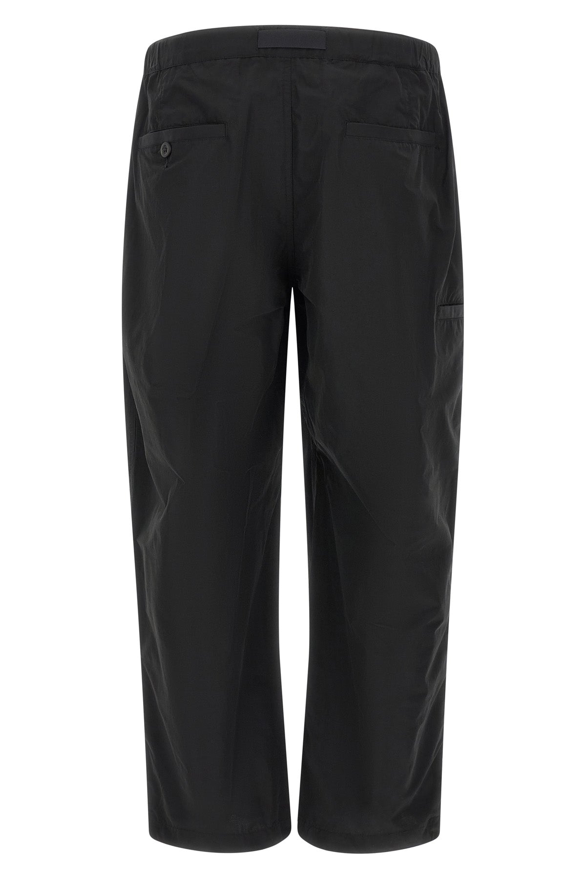 the black snow peak trousers in technical taffeta and wool