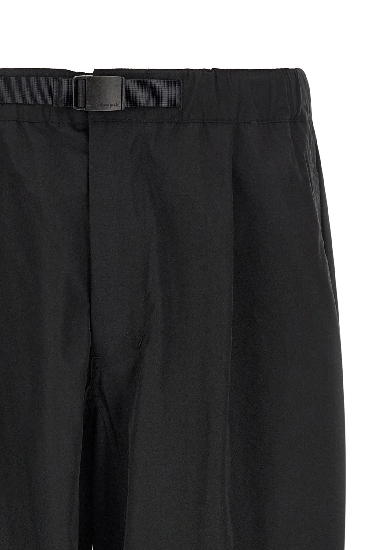 the black snow peak trousers in technical taffeta and wool