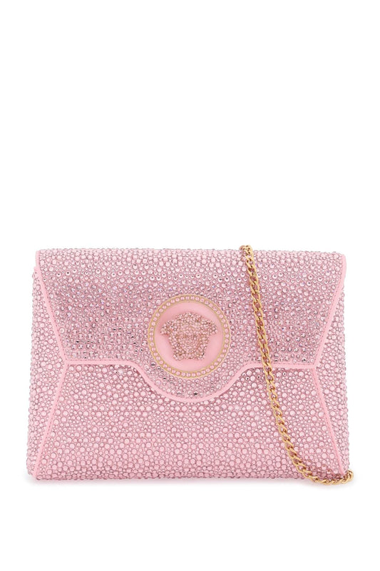 la medusa envelope clutch with crystals