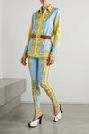 all-over spring barocco print matt lycra leggings
