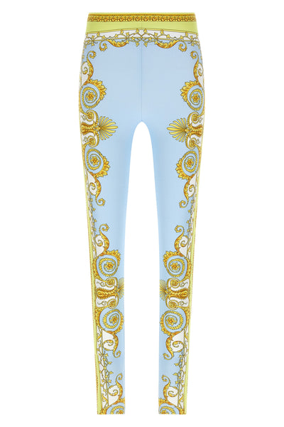 all-over spring barocco print matt lycra leggings