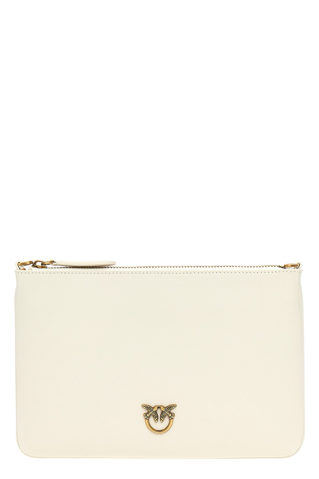 PINKO OS flat classic crossbody bag in silk-touch leather