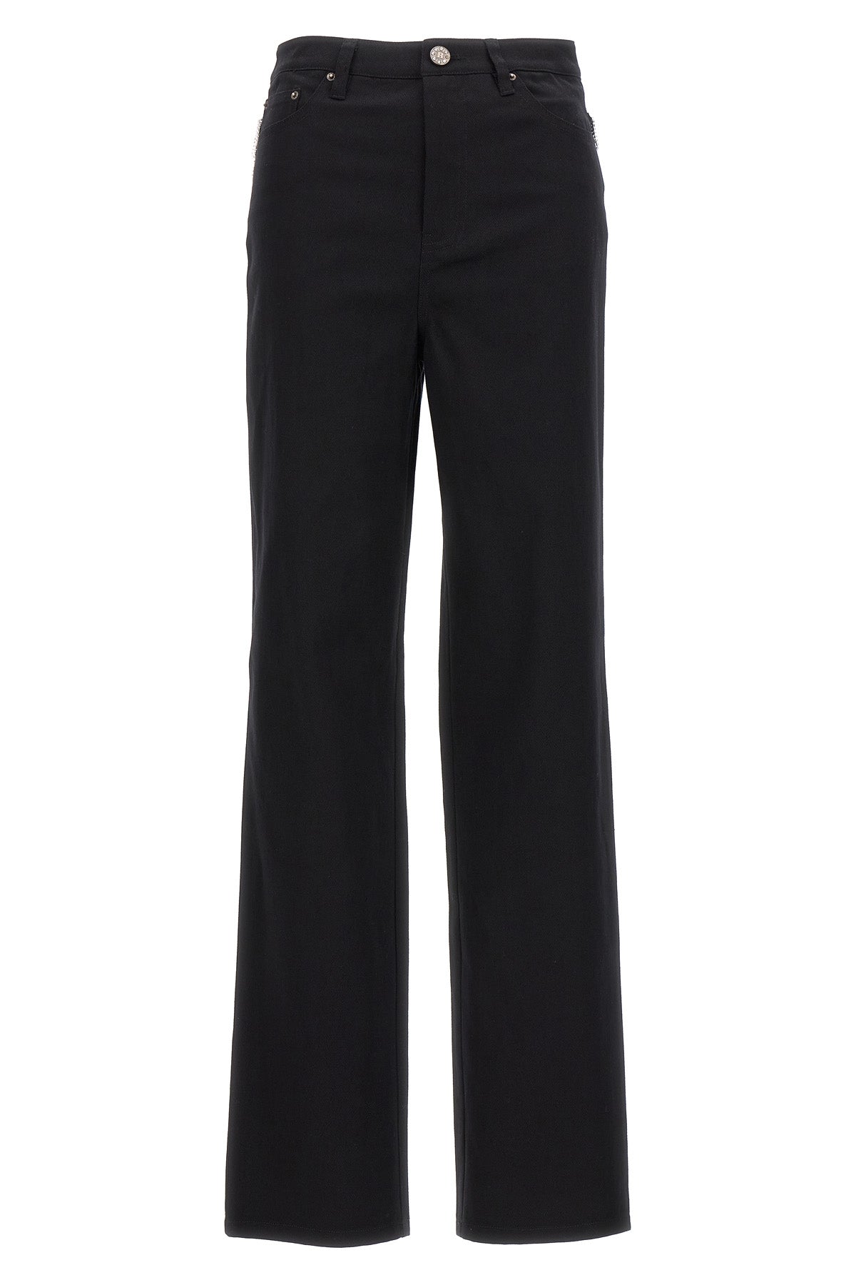 twill high rise cotton denim jeans