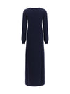 long cashmere crewneck dress