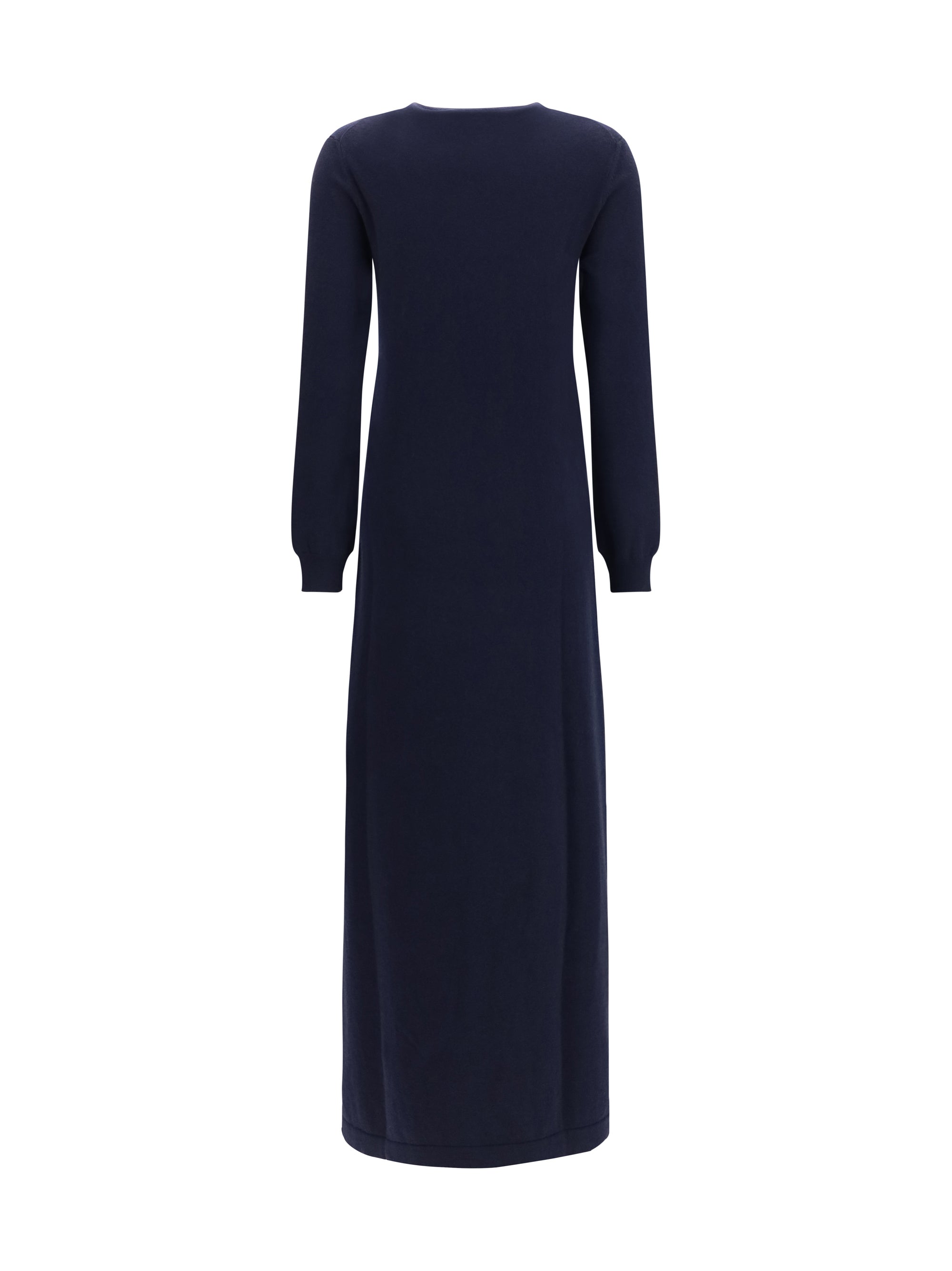 long cashmere crewneck dress