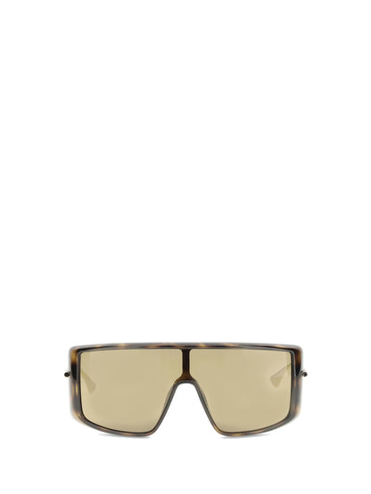 ALEXANDER MCQUEEN OS havana t-bar visor sunglasses