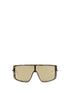 ALEXANDER MCQUEEN OS havana t-bar visor sunglasses