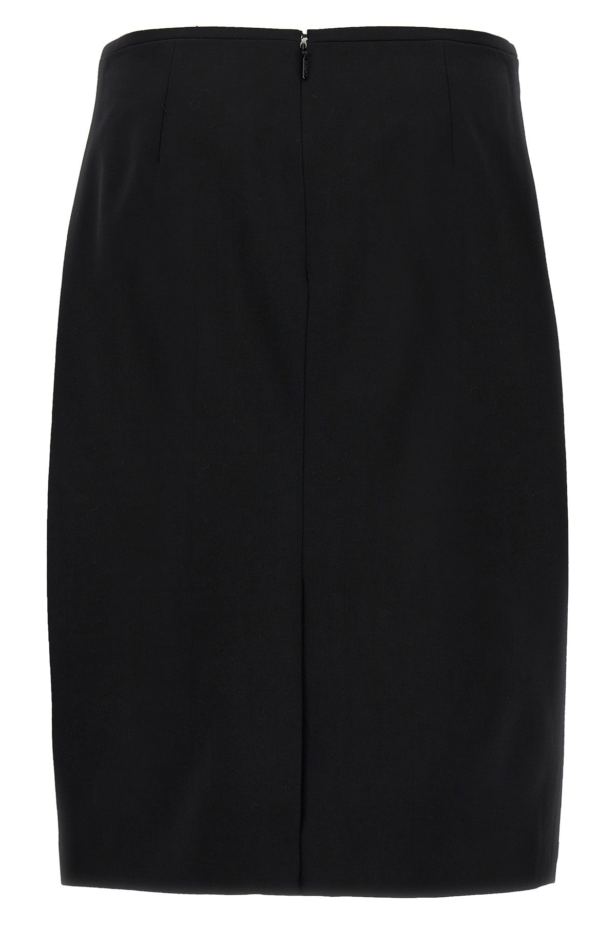 stretch wool midi skirt