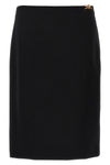 stretch wool midi skirt