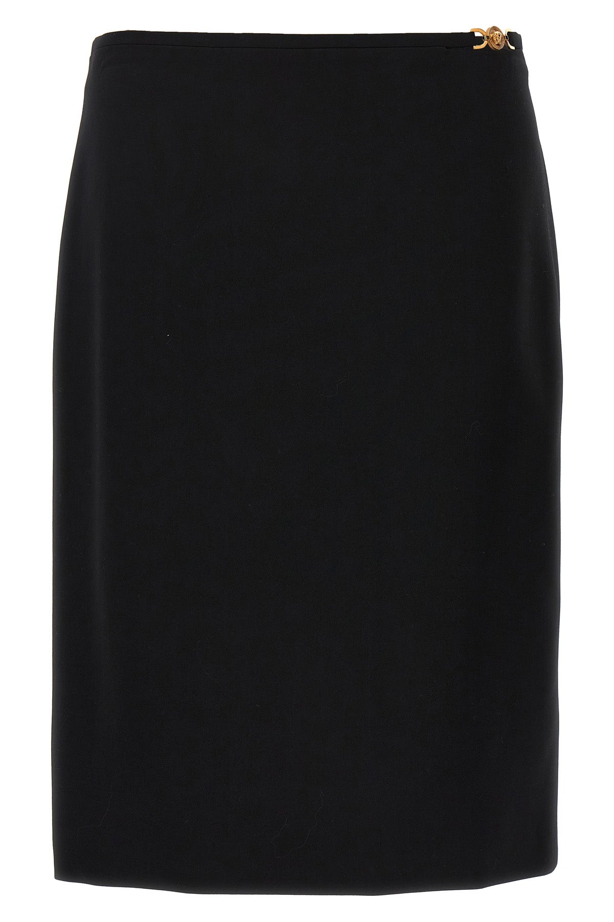 stretch wool midi skirt