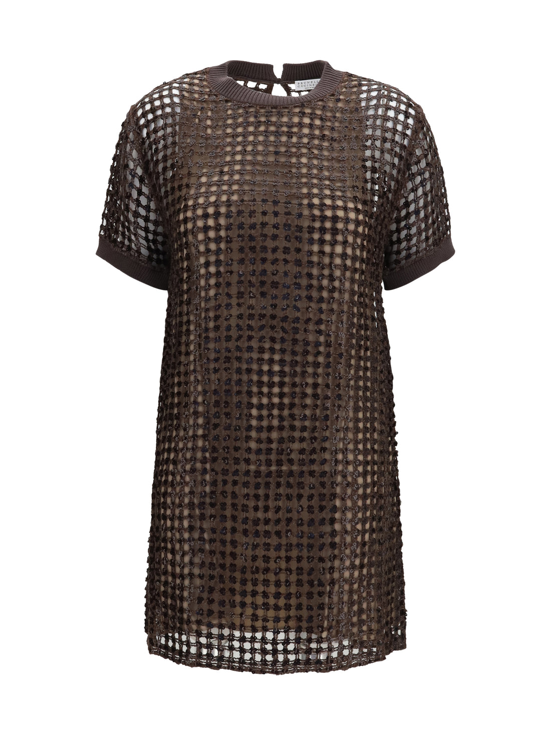 BRUNELLO CUCINELLI M sequin mesh mini dress