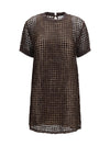 sequin mesh mini dress
