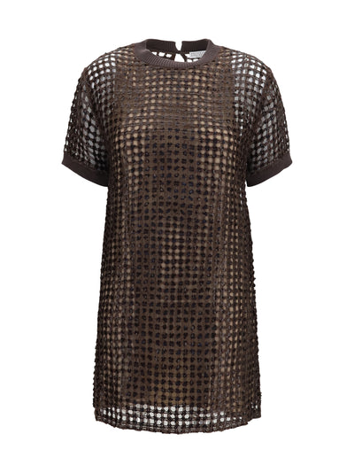 sequin mesh mini dress