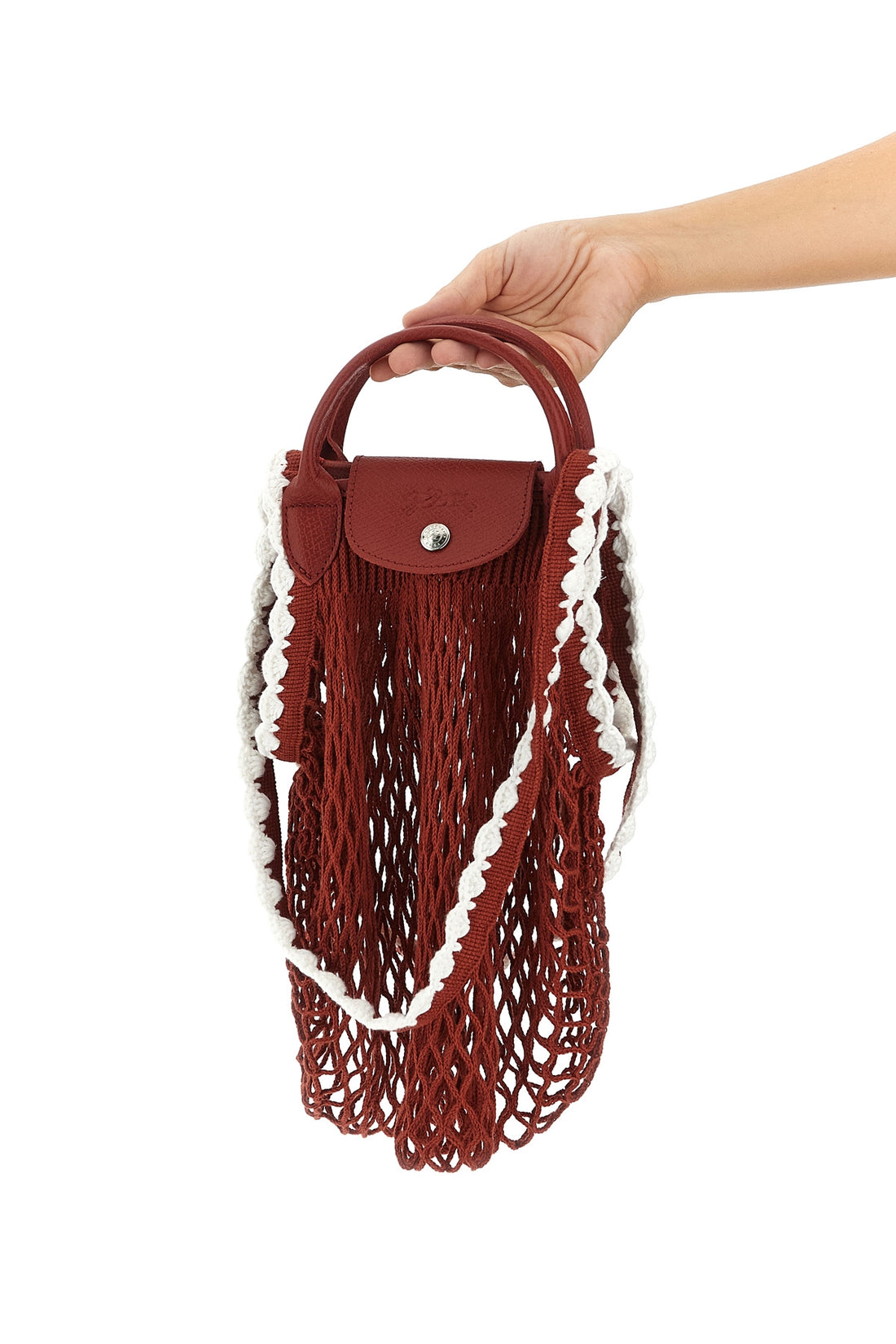 LONGCHAMP OS l le pliage filet cotton mesh shoulder bag