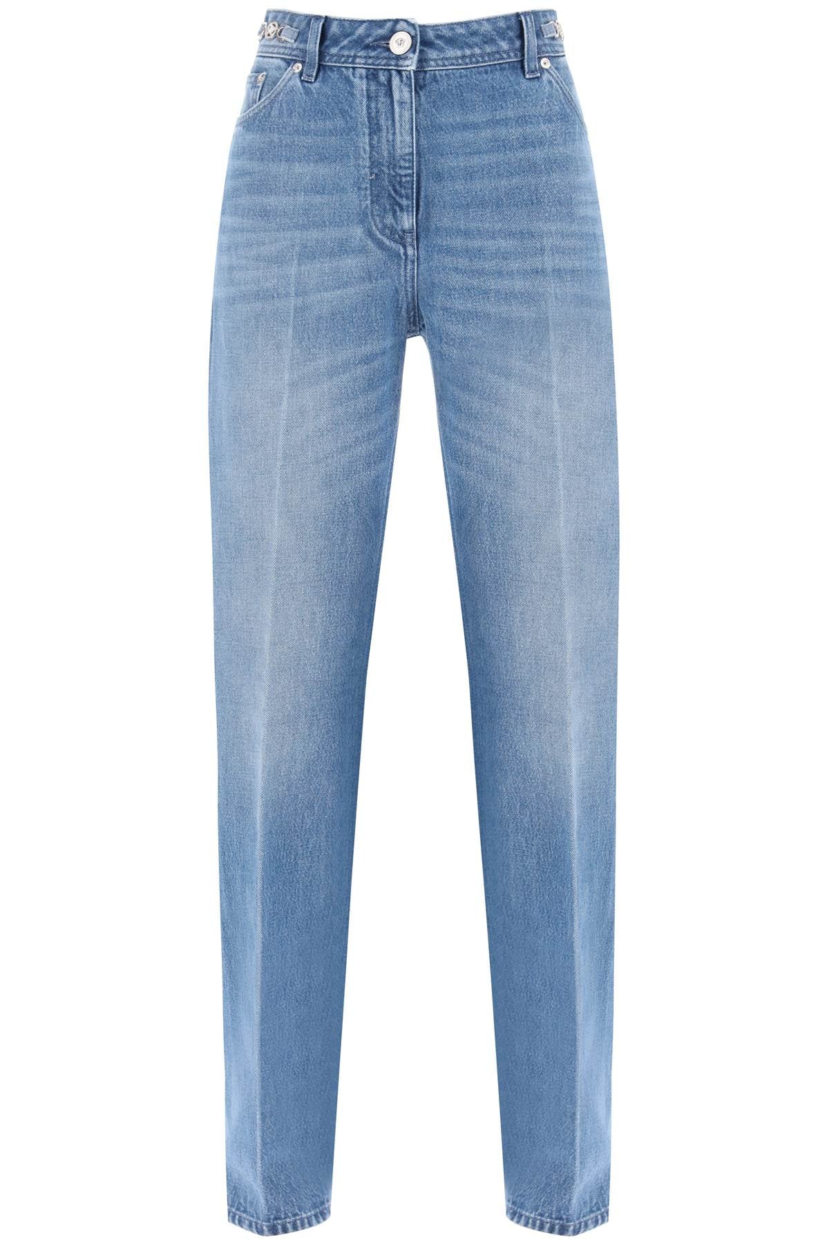 boyfriend jeans with tailored crease