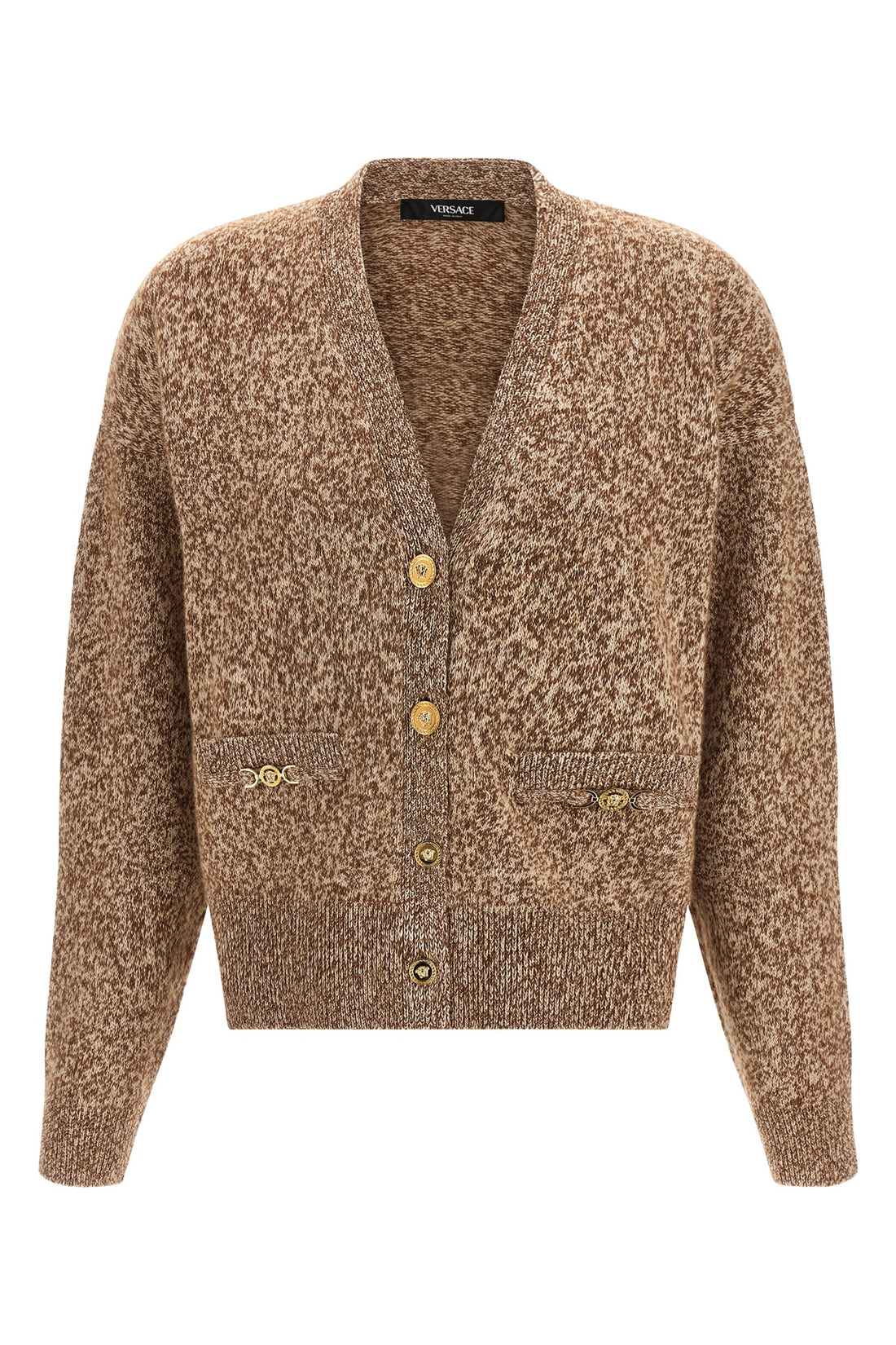 VERSACE 38 mouliné wool and cashmere blend cardigan