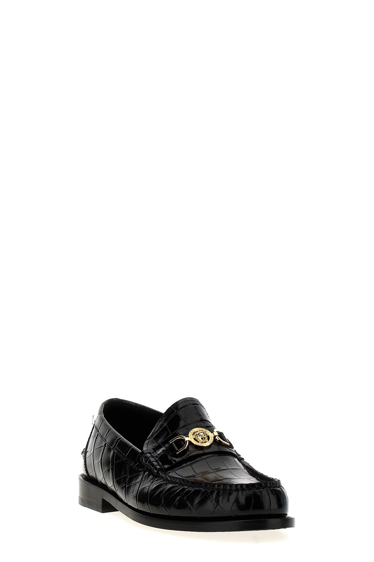 coconut-print leather loafers