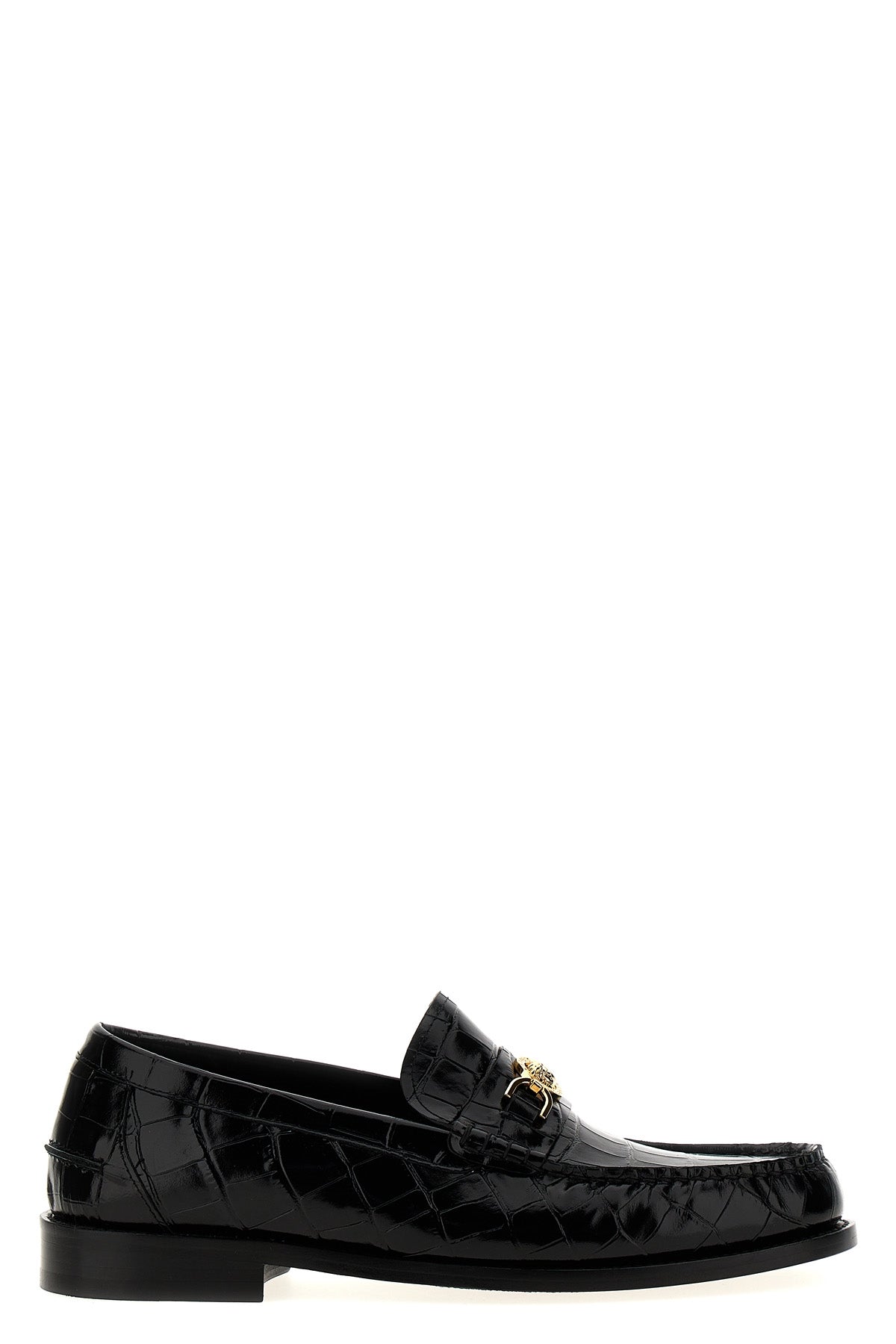 coconut-print leather loafers