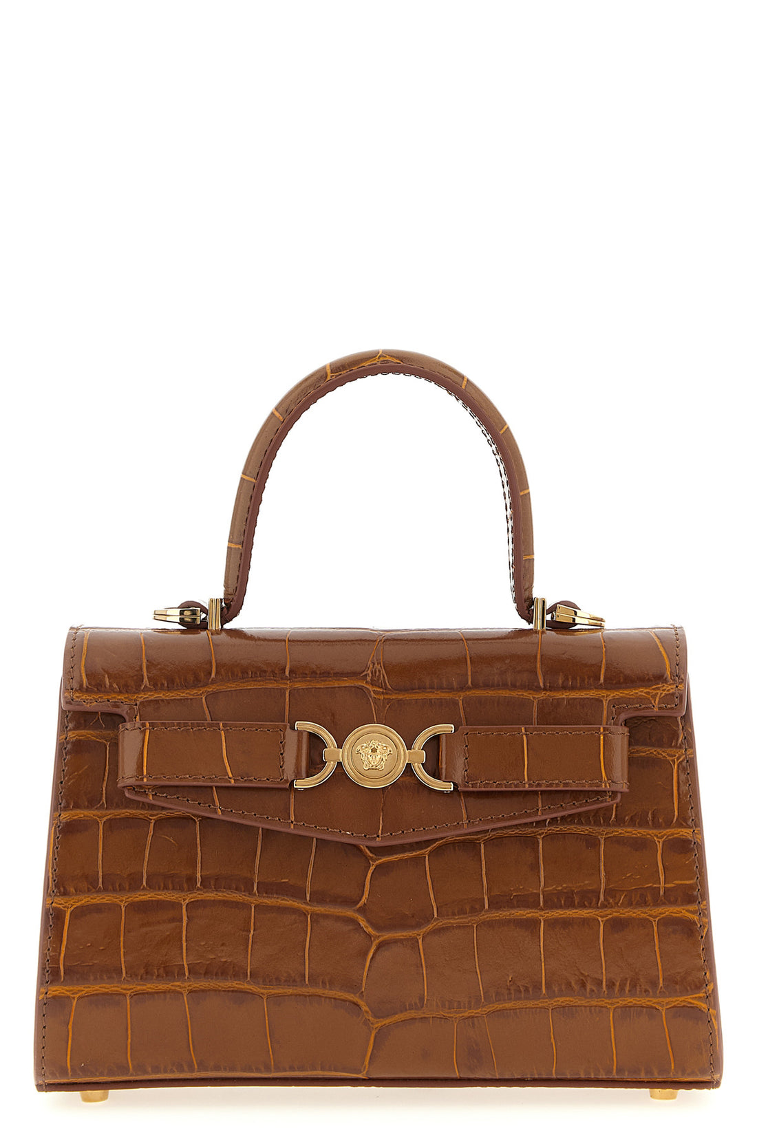 VERSACE OS small handbag in embossed crocodile effect leather