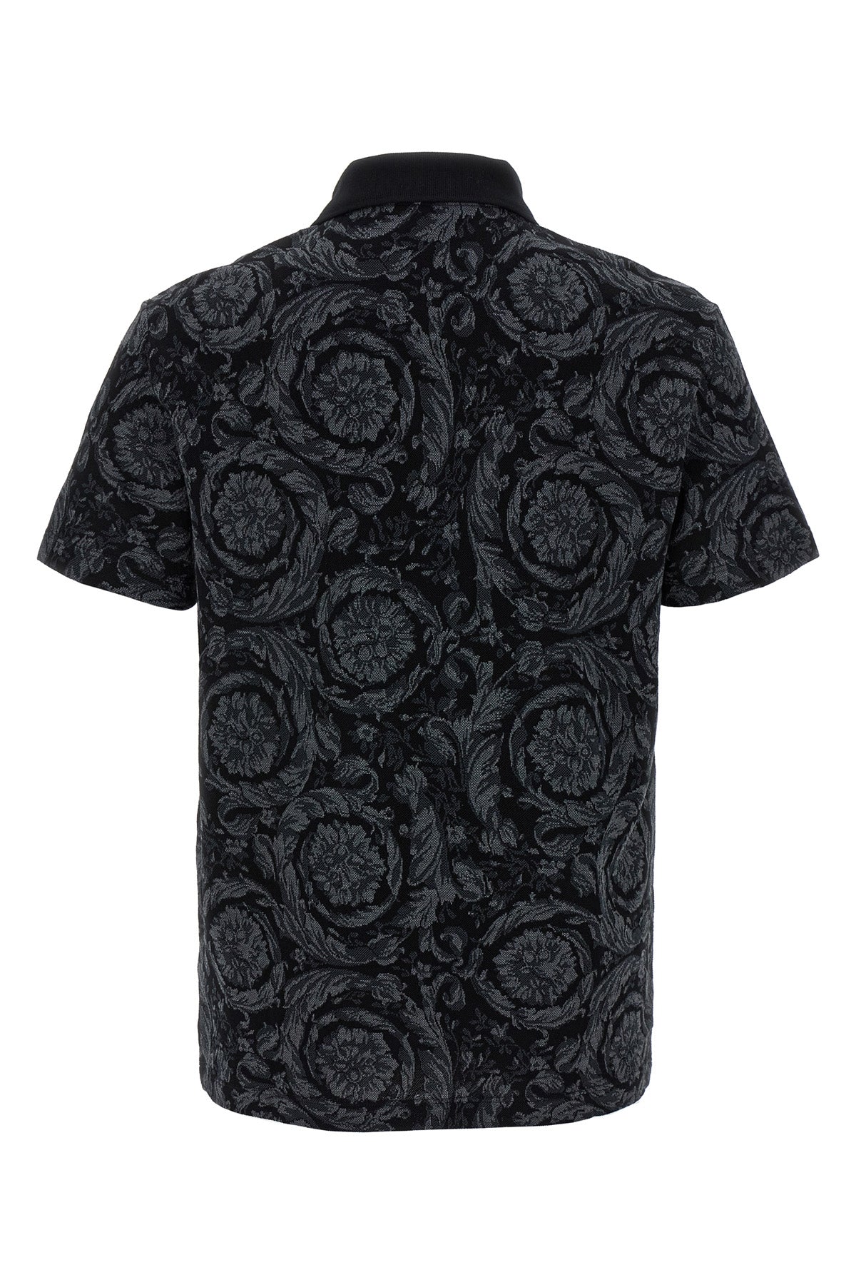 polo shirt in baroque jacquard cotton piqué