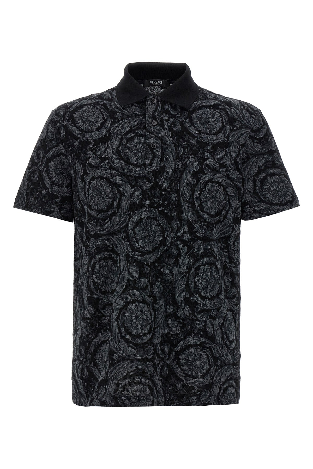 polo shirt in baroque jacquard cotton piqué