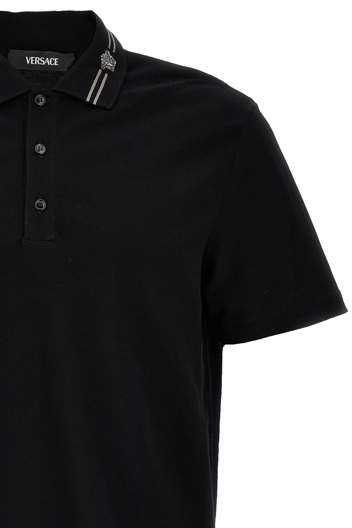 medusa embroidery cotton piqué polo shirt