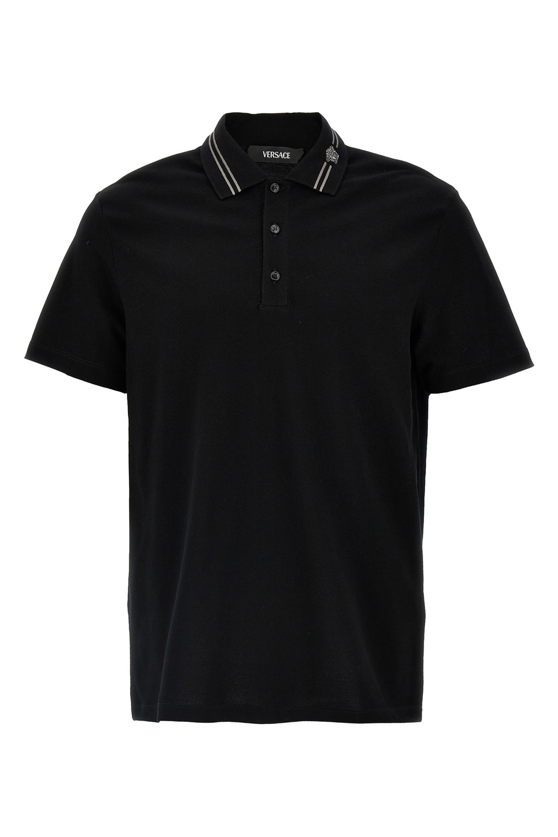 VERSACE L medusa embroidery cotton piqué polo shirt