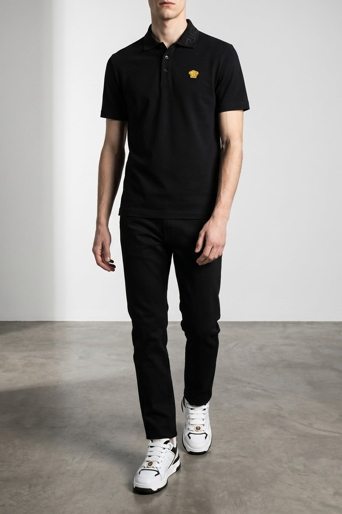 VERSACE L cotton piqué polo shirt