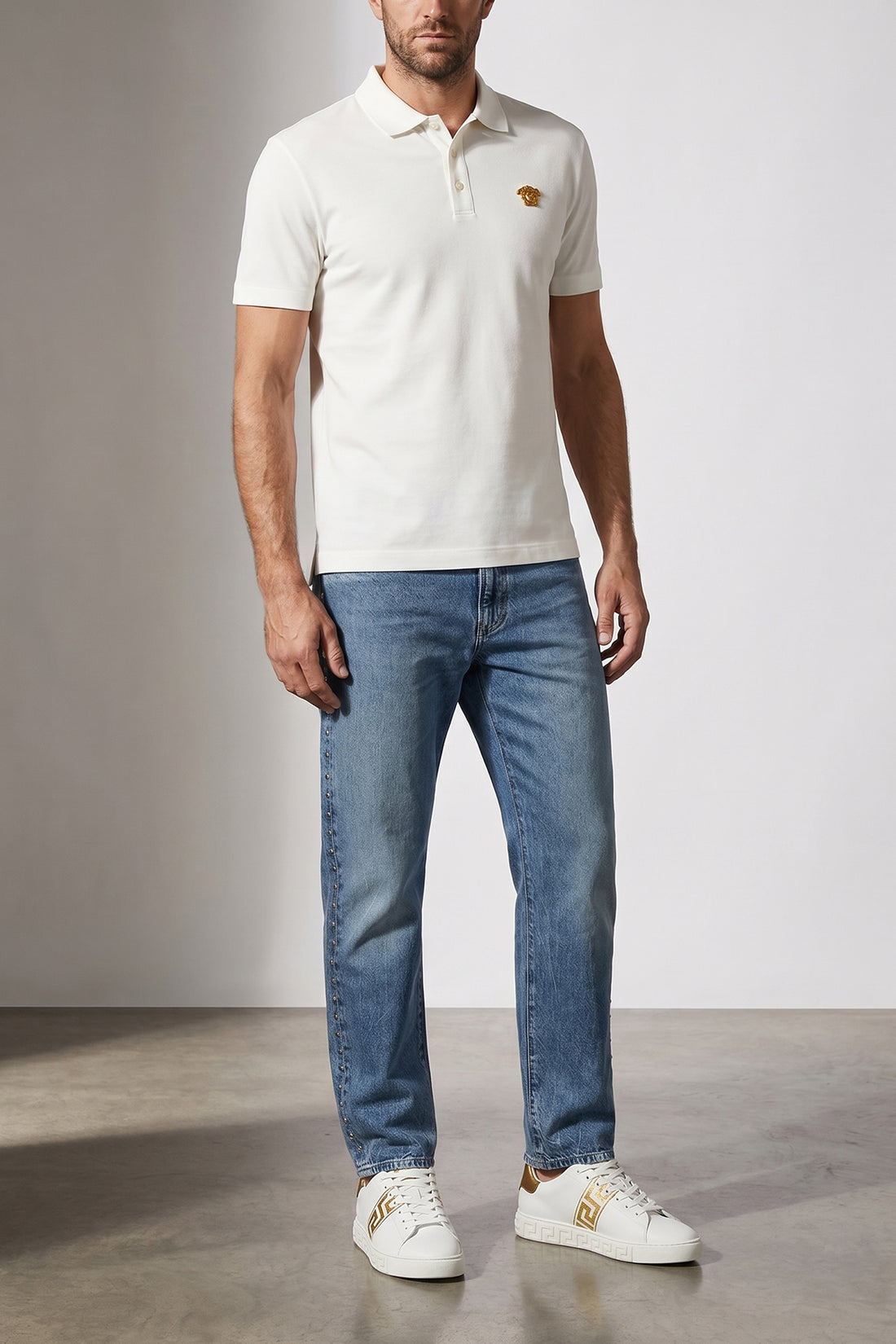 VERSACE M cotton piqué polo shirt