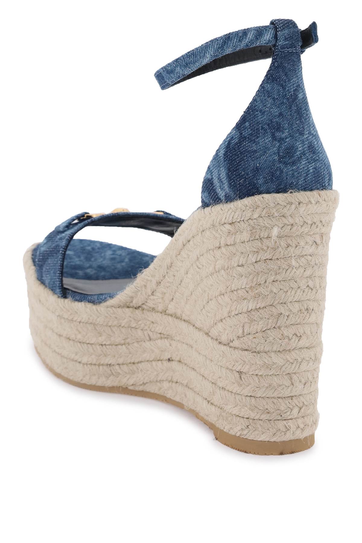 denim barocco wedge sandals