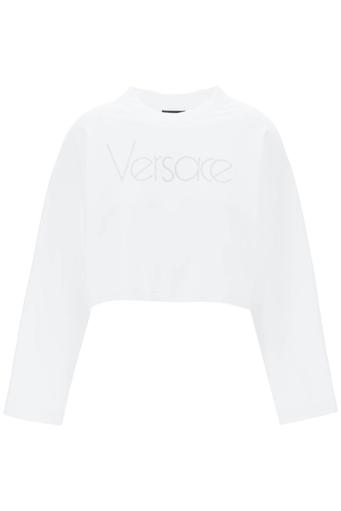 &quot;cropped sweatshirt with rhinestone