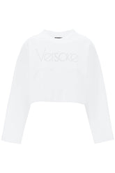 "cropped sweatshirt with rhinestone