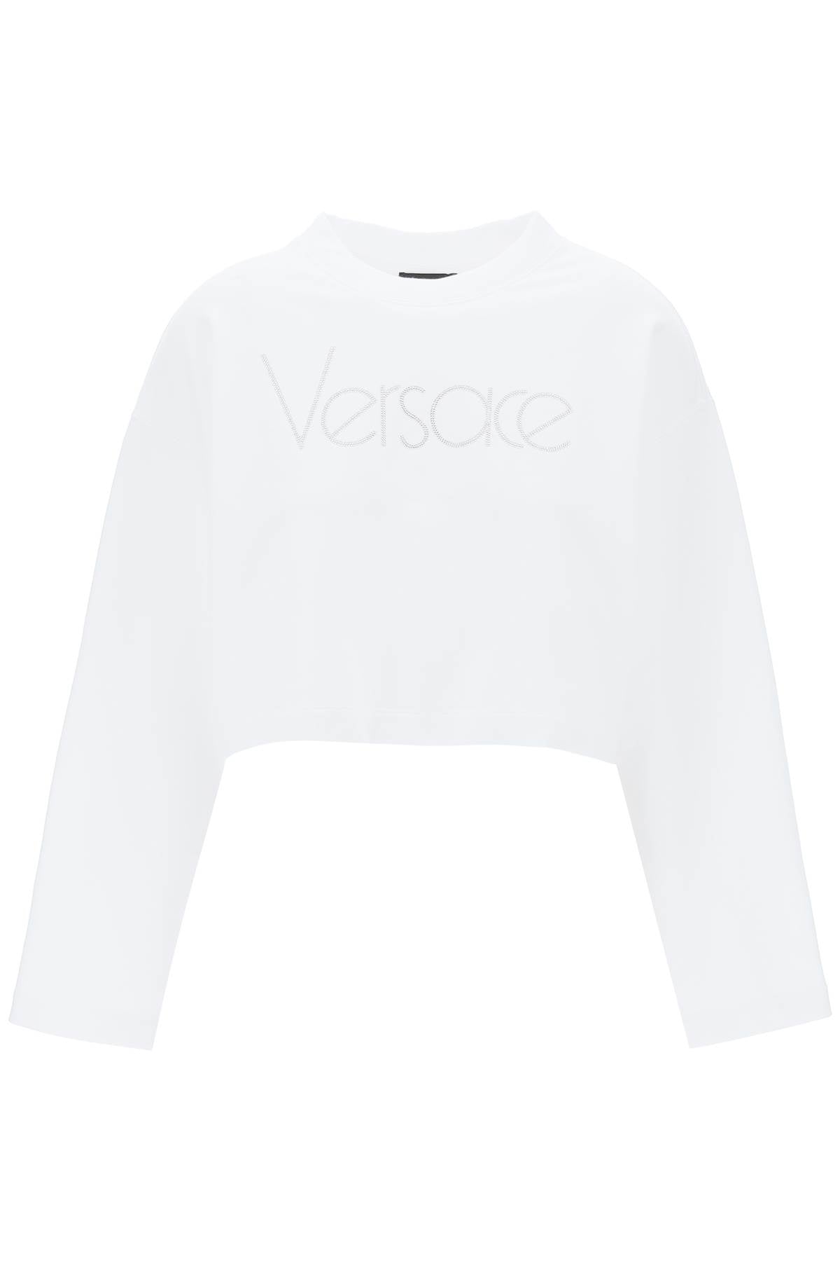 &quot;cropped sweatshirt with rhinestone