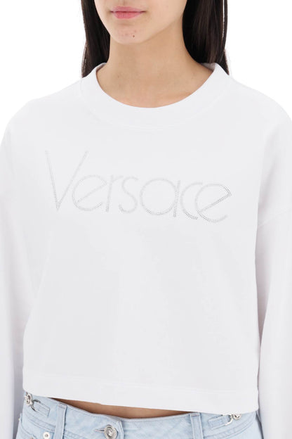 &quot;cropped sweatshirt with rhinestone