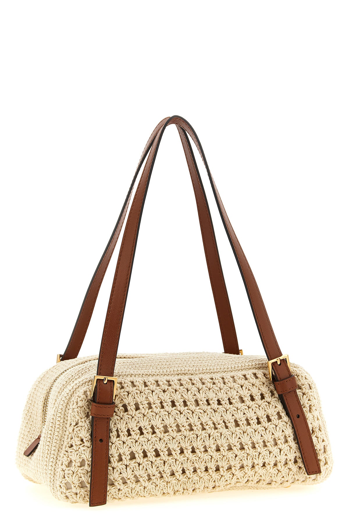 crochet raffia shoulder bag