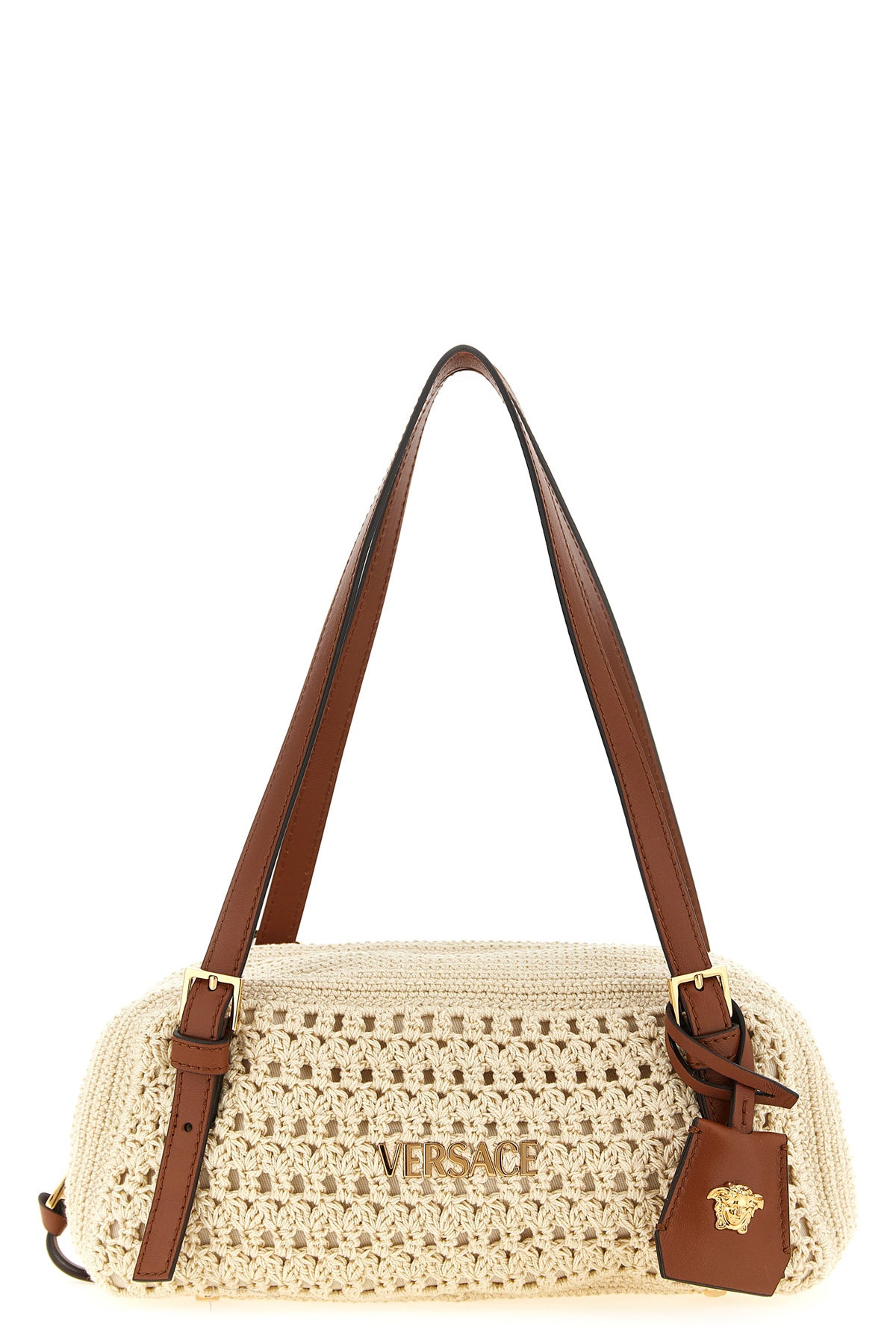 crochet raffia shoulder bag