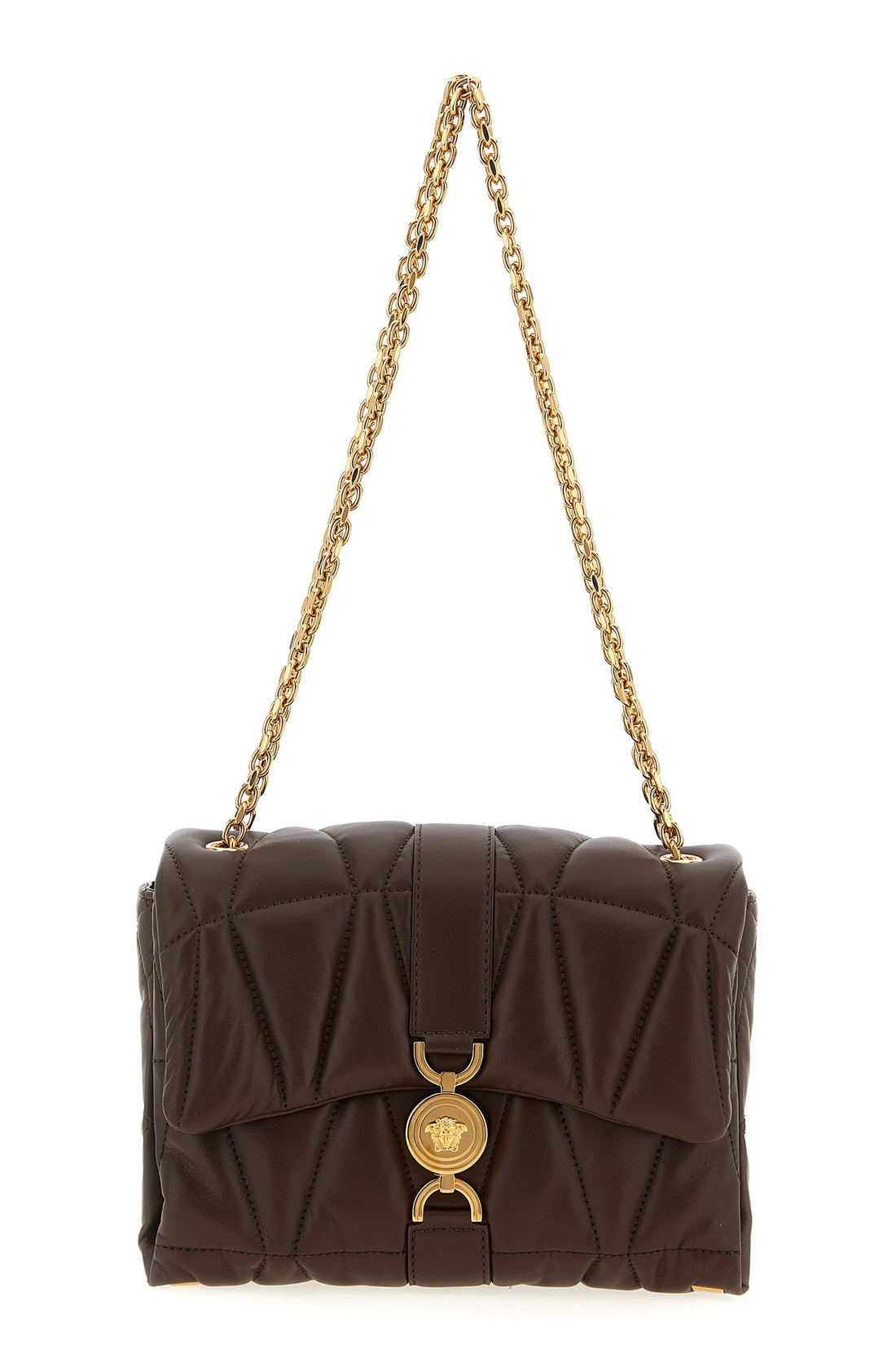 VERSACE OS kleio shoulder bag in quilted plongé nappa leather