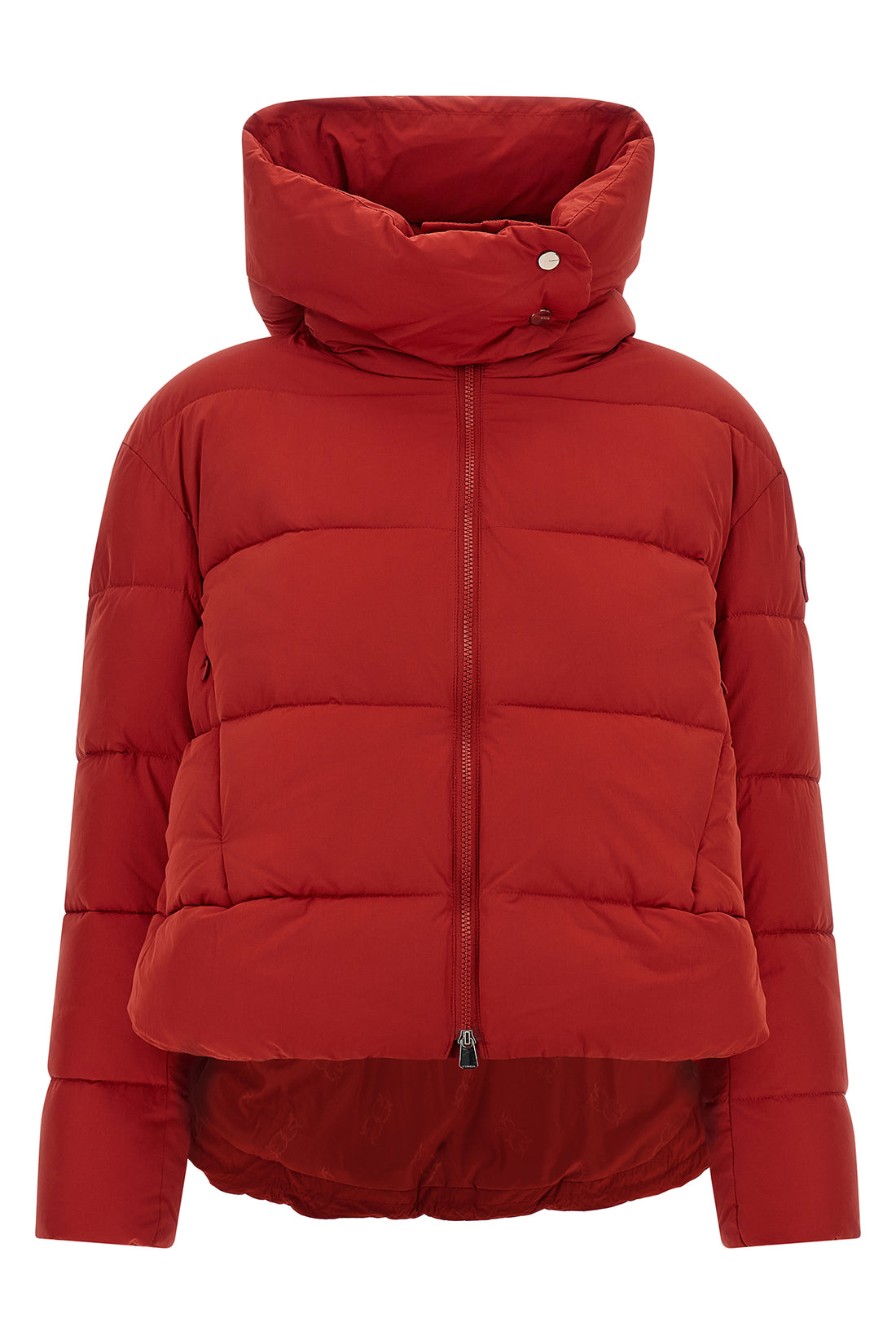 PINKO L the pinko down jacket redefines winter volumes through an asymmetrical silhouett