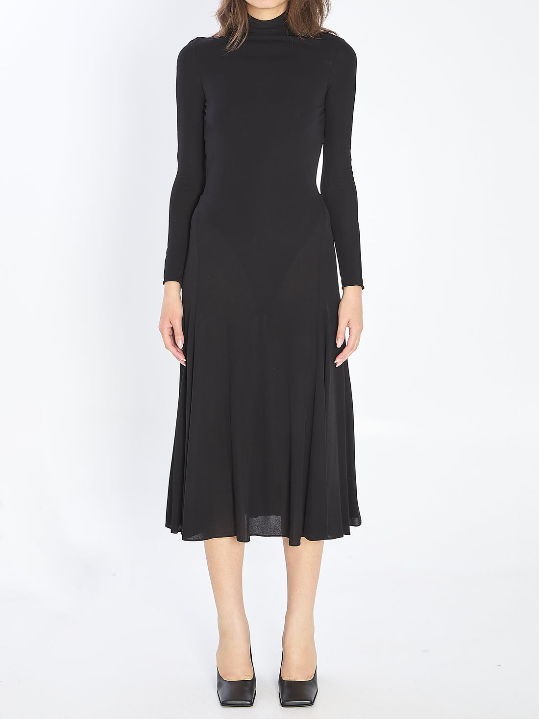 ALAIA 36 fluid jersey dress with heart detail