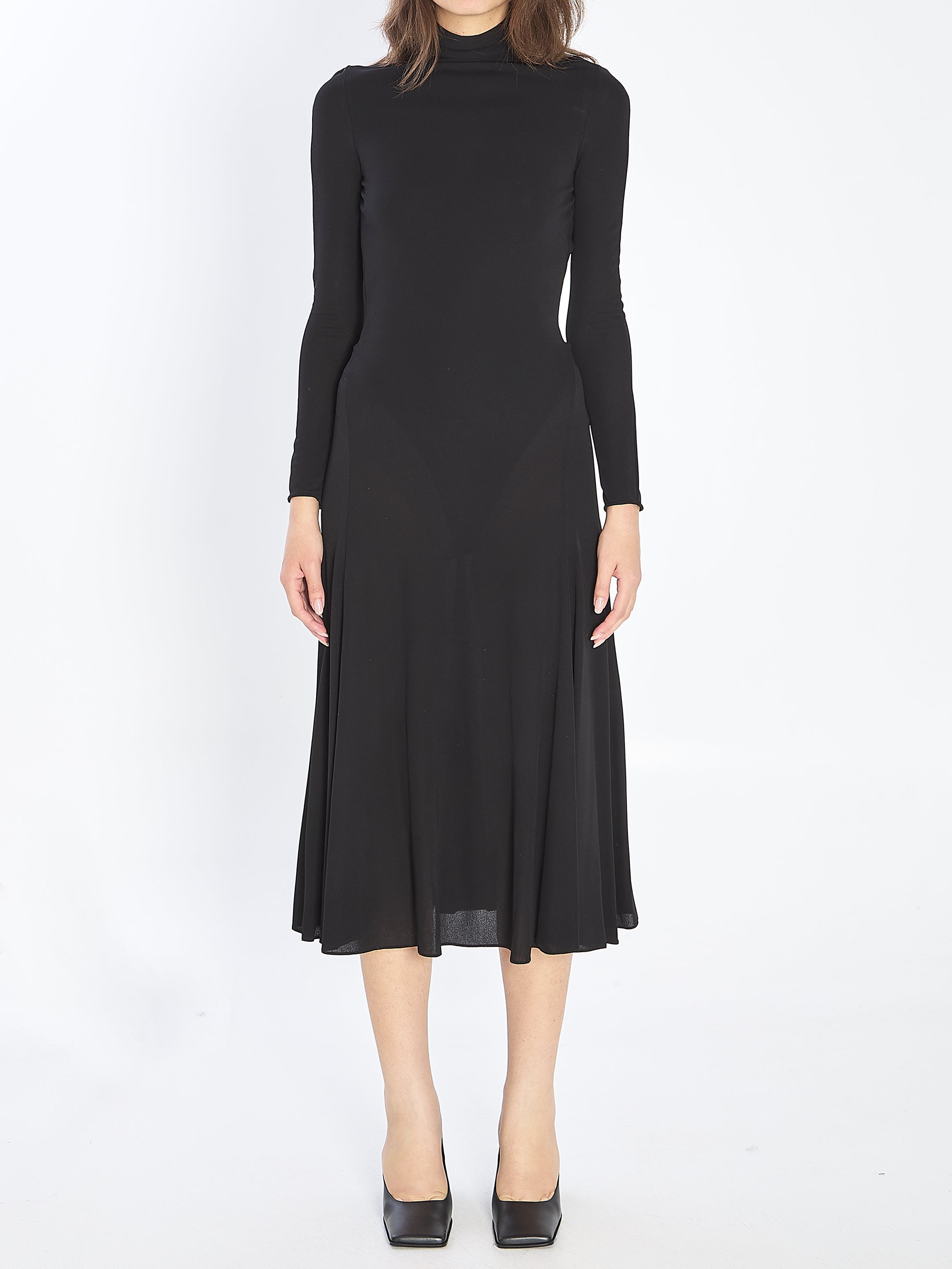 ALAIA 36 fluid jersey dress with heart detail