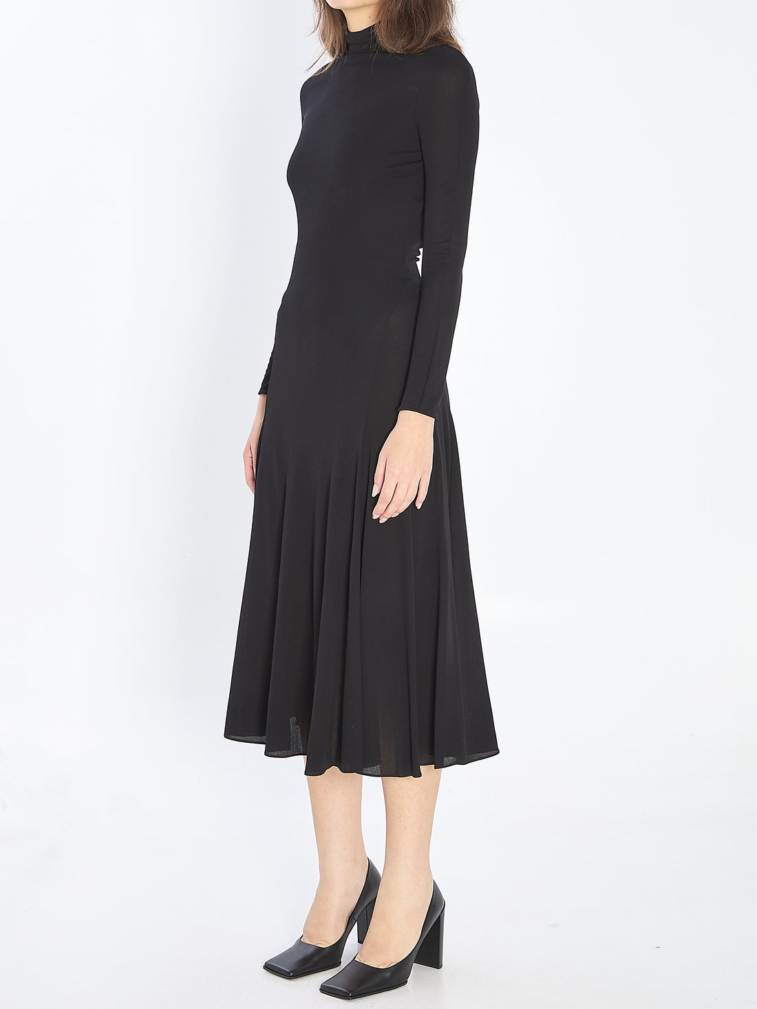 ALAIA 36 fluid jersey dress with heart detail
