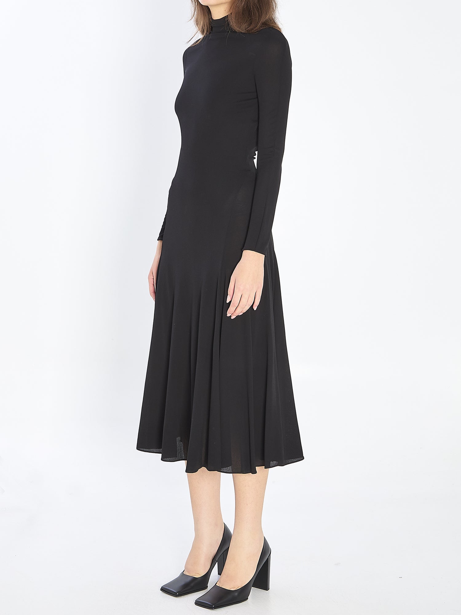 ALAIA 36 fluid jersey dress with heart detail