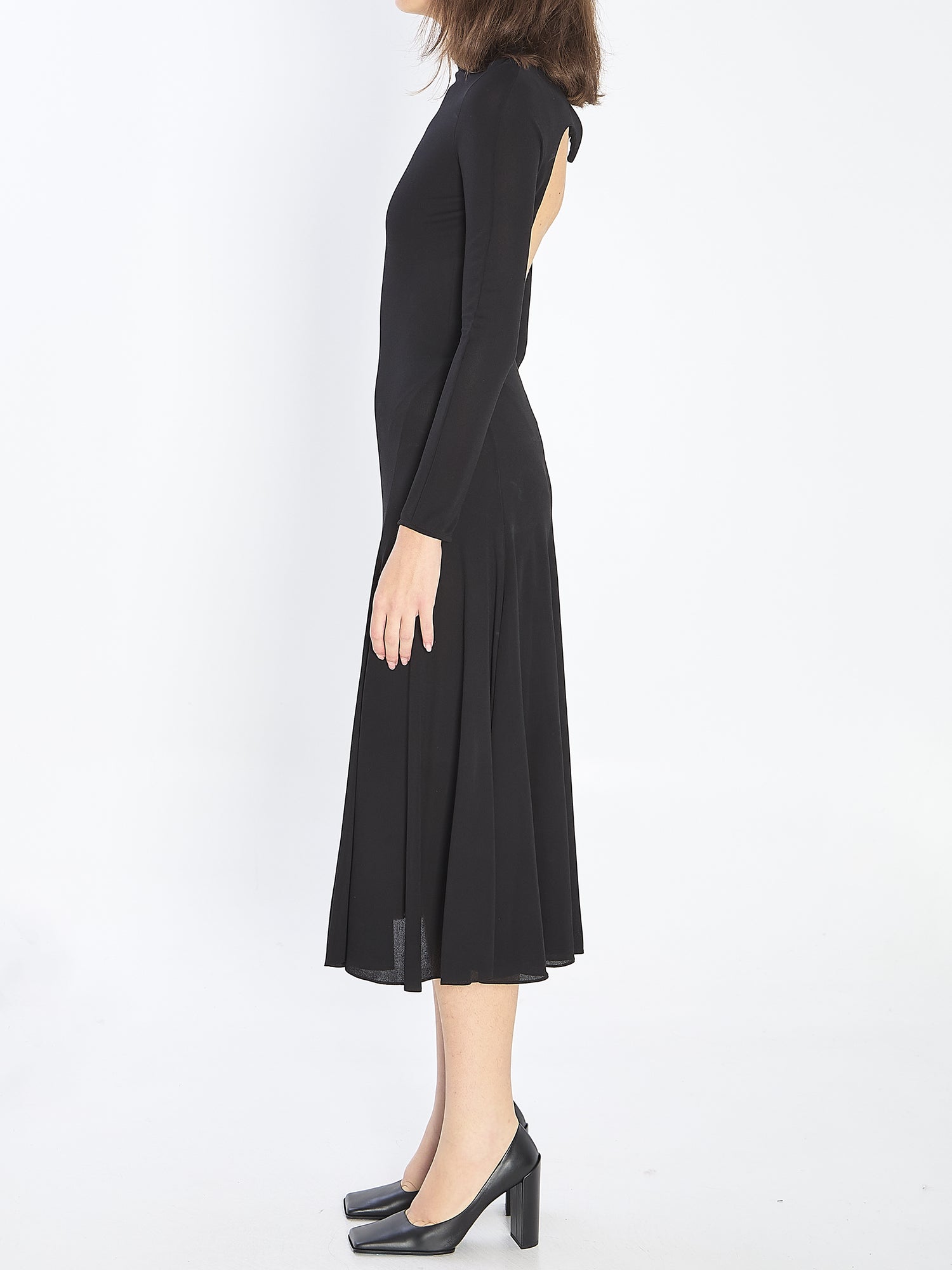 ALAIA 36 fluid jersey dress with heart detail