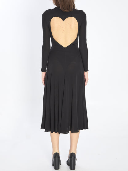 ALAIA 36 fluid jersey dress with heart detail