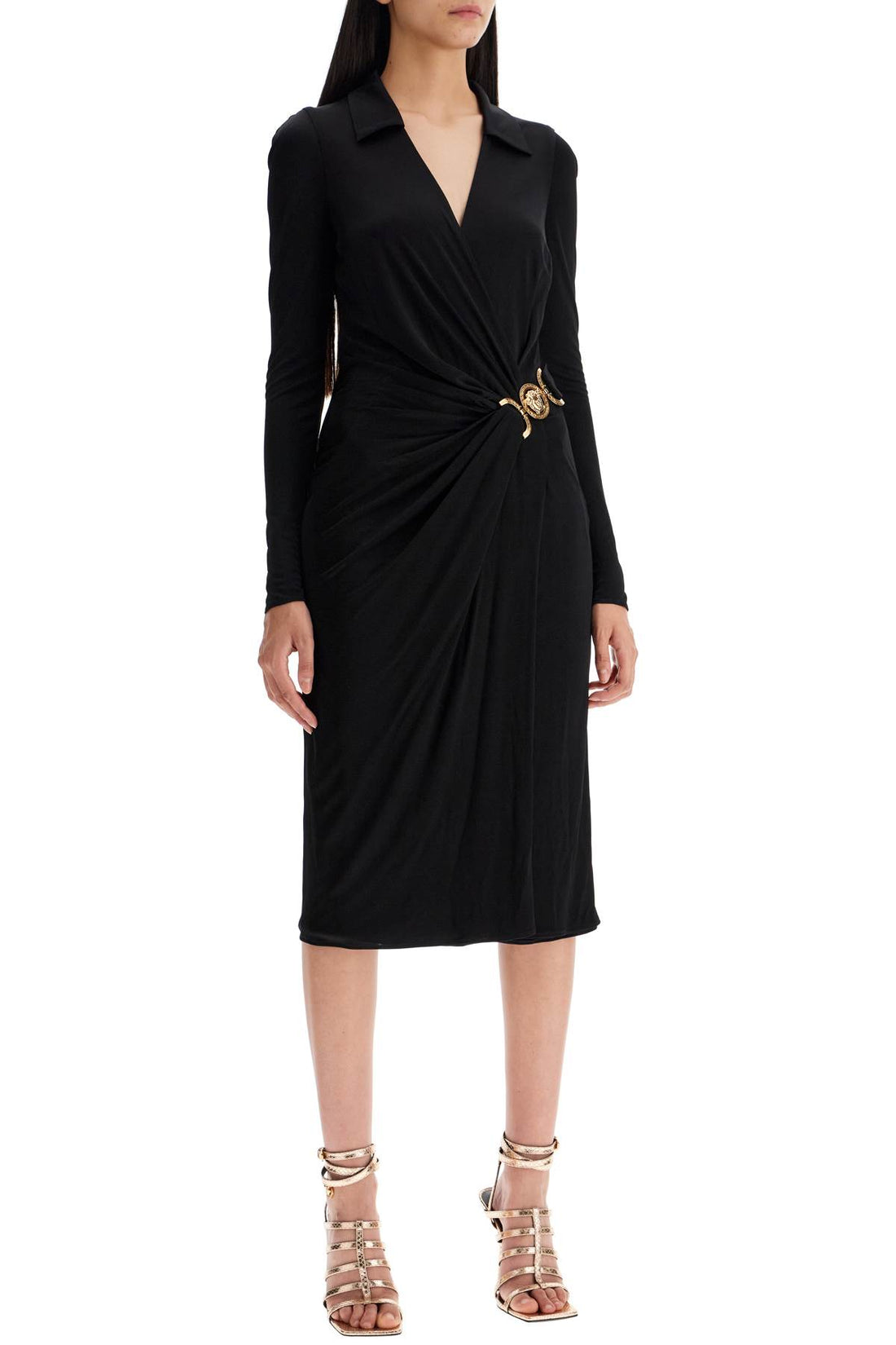 draped jersey dress with